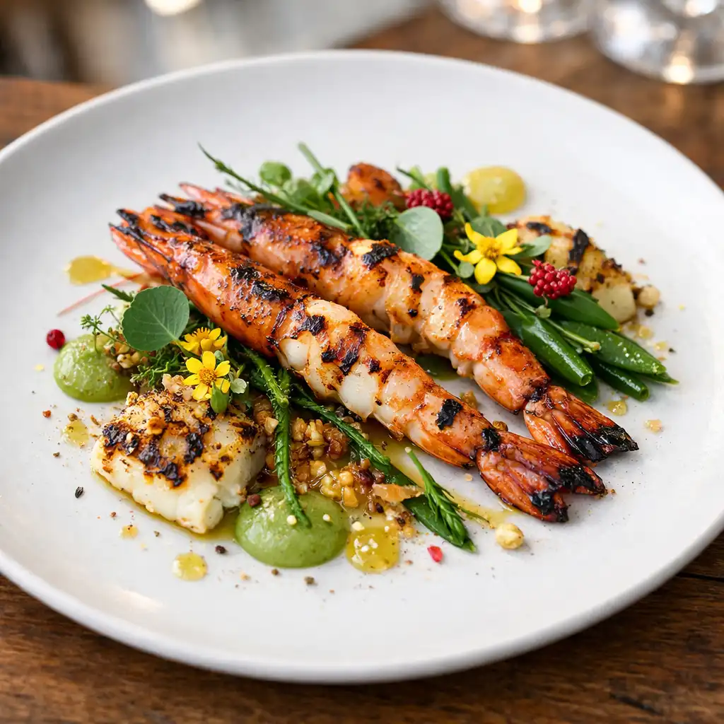 Beautifully plated modern Australian dish at Golden Marquee